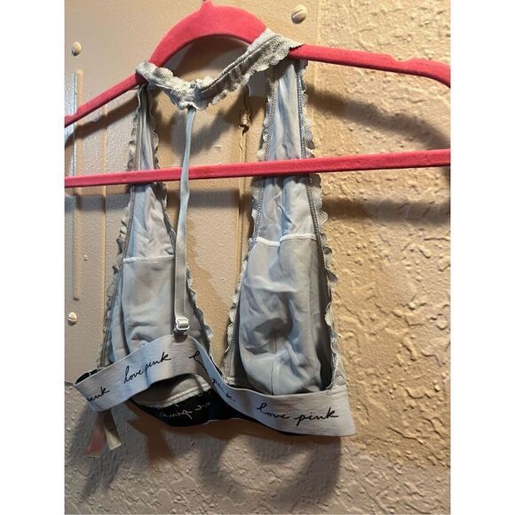 PINK By Victorias Secret Light Blue Lace Bralette Size Large - Picture 6 of 9